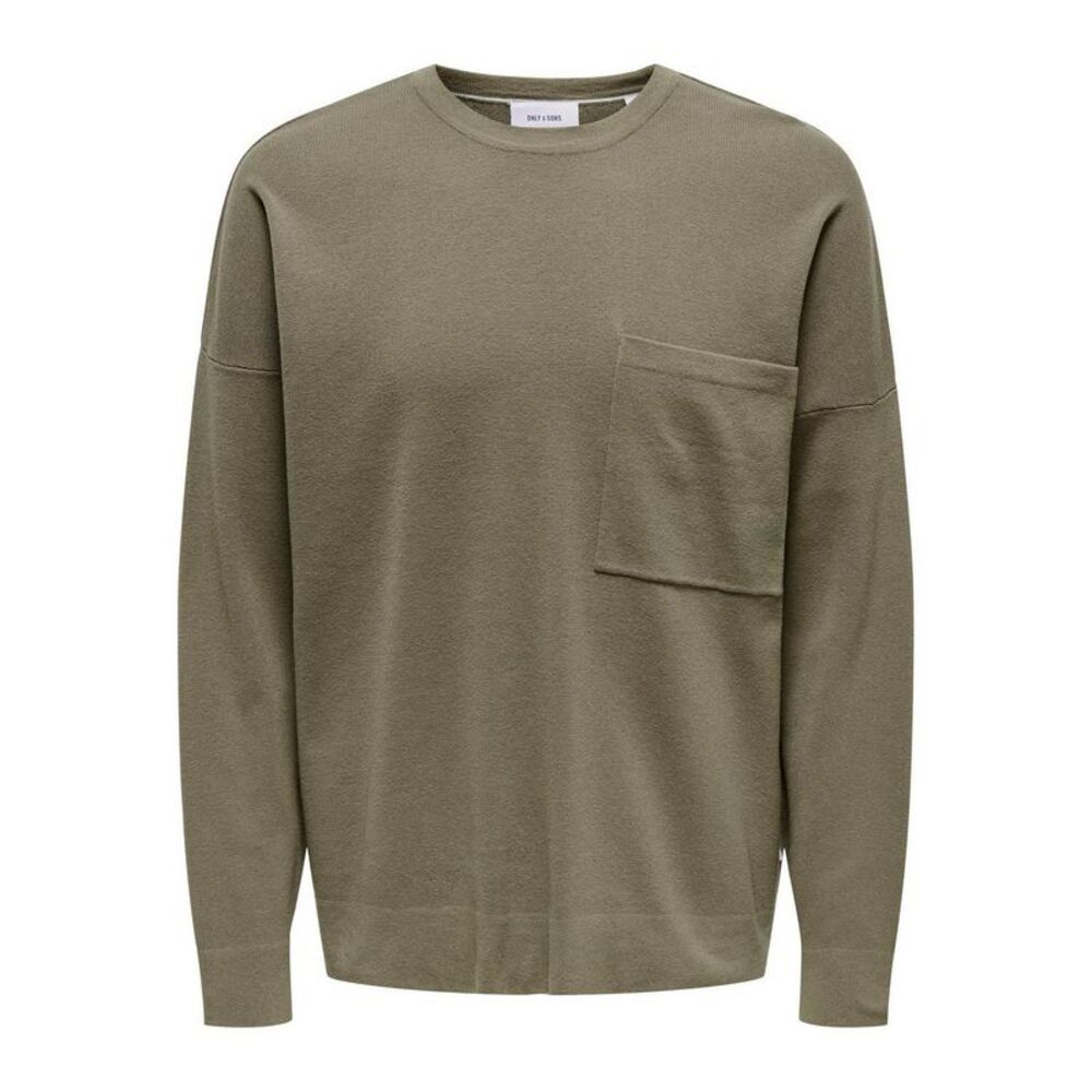 Only Mens Crew Neck Relaxed Fit Sweatshirt / Taupe